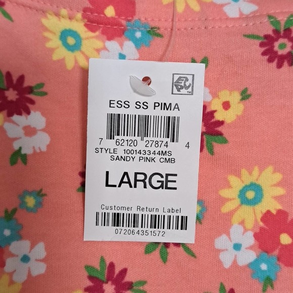 Charter Club Cotton Floral-Print T-Shirt Large - Picture 6 of 9